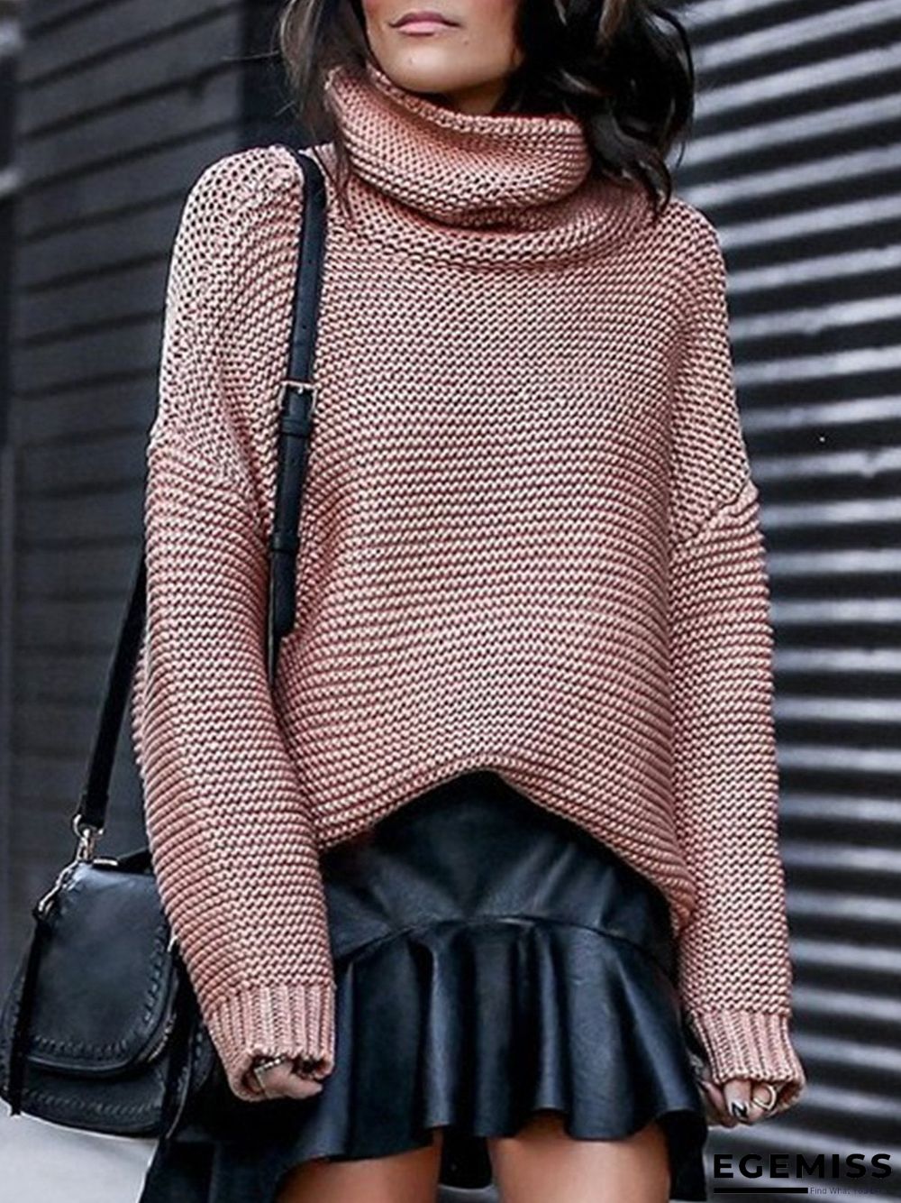Long Sleeve Turtle Neck Casual Sweater | EGEMISS