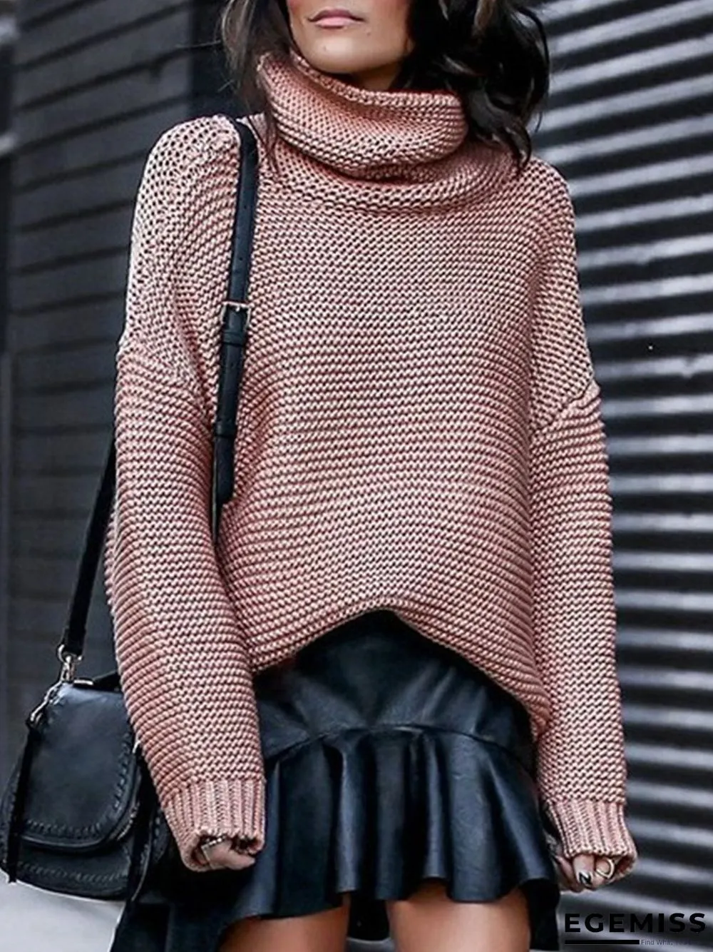 Long Sleeve Turtle Neck Casual Sweater | EGEMISS