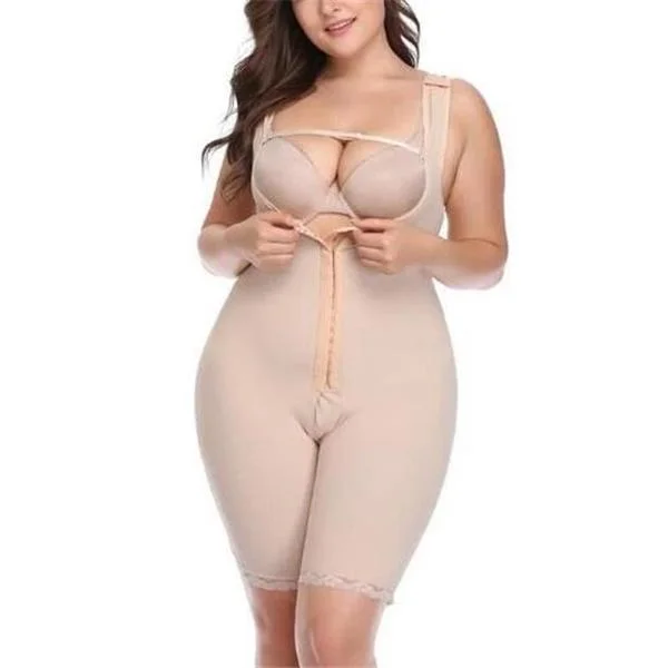 DETACHABLE SHOULDER STRAP CHEST OPEN CROTCH SHAPING BODYSUIT