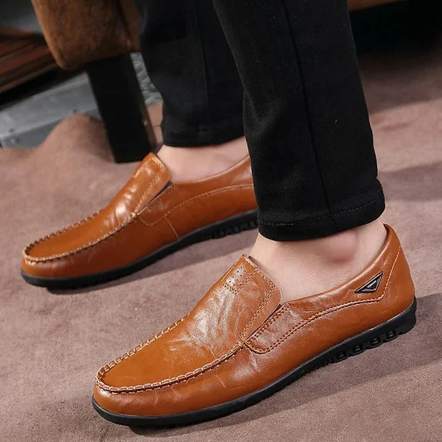 Sursell Shoes Men's Loafers & Slip-Ons British Daily  Leather Breathable Non-slipping Wear Proof Outdoor Walking Shoes
