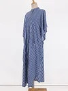Striped Bat Sleeve Shirt Tunicshang Maxi Dress
