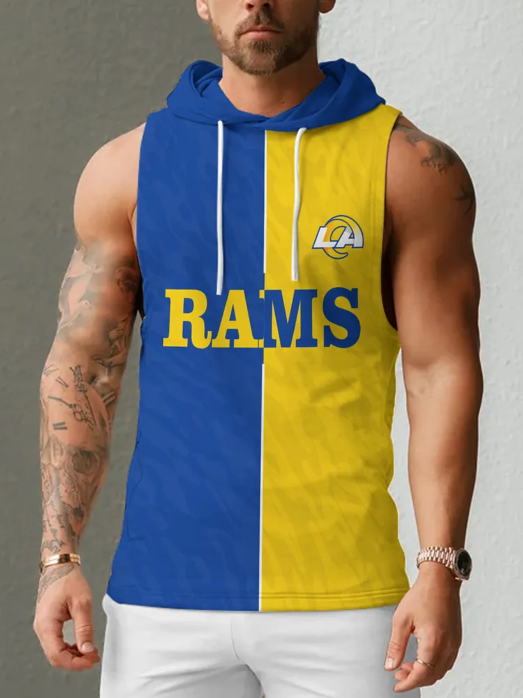 Los Angeles Rams Men's  Casual Comfy Sleeveless Hooded Tank Top