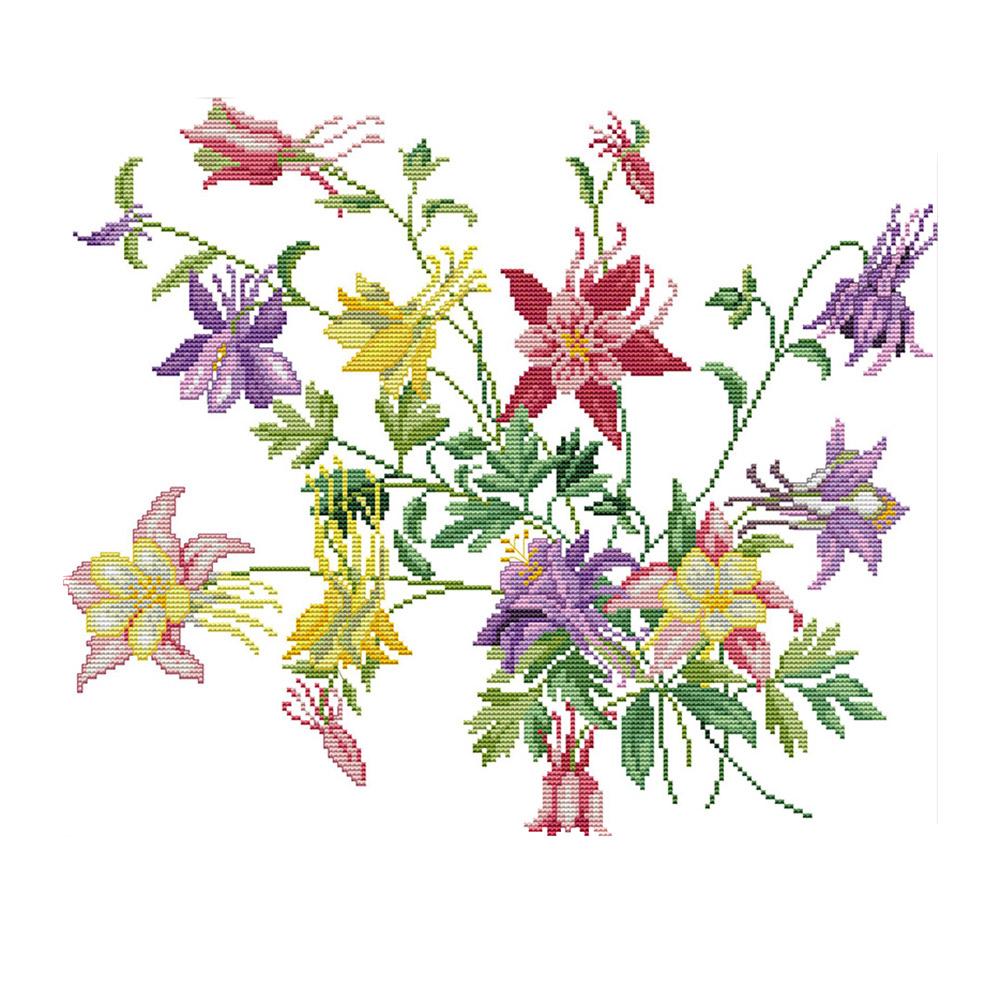

Flowers Bloom - 14CT Stamped Cross Stitch - 43*36cm, 501 Original