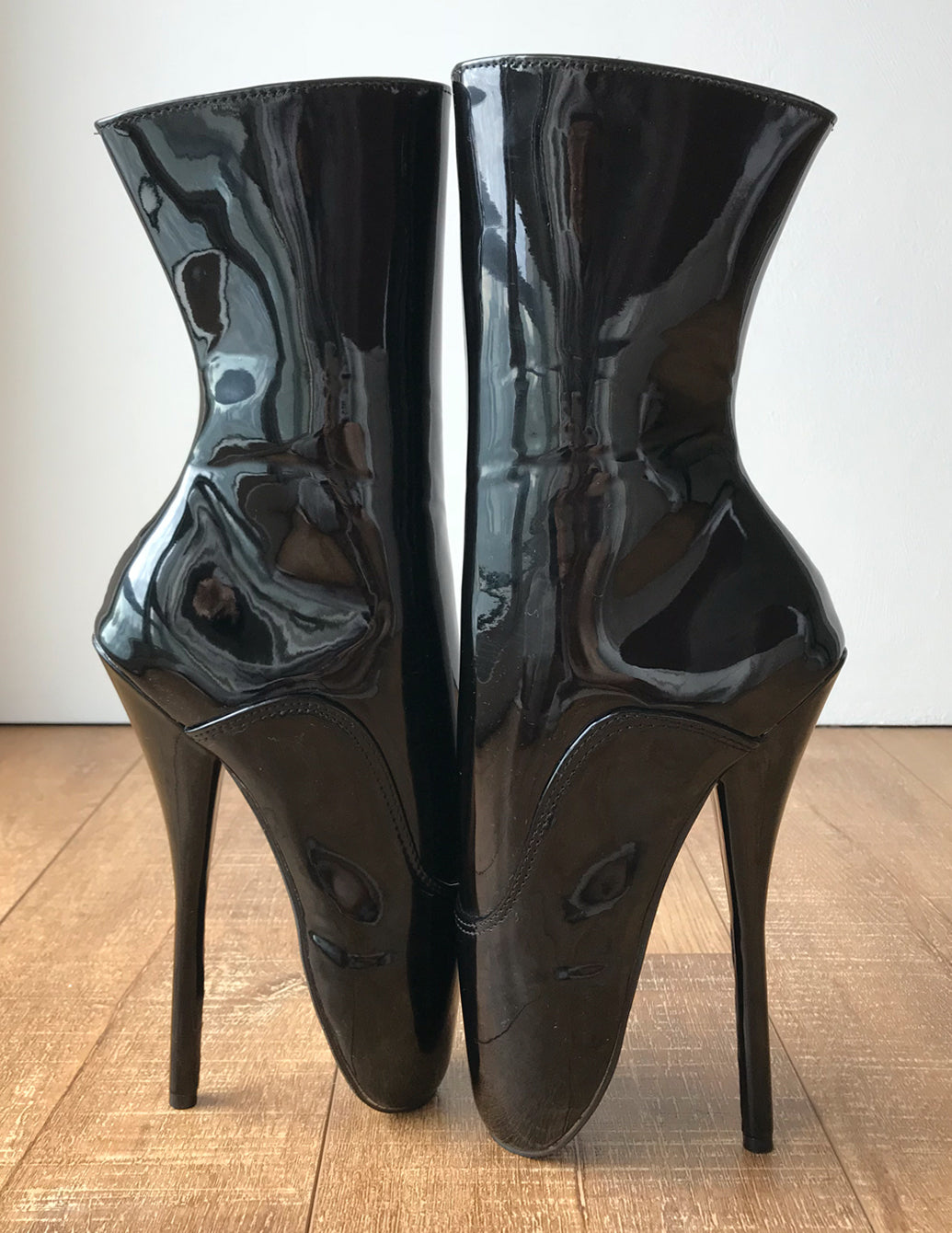 TAAFO JEAN 18cm Fetish Goth Punk Slave Punk Ballet Boots Patent Black