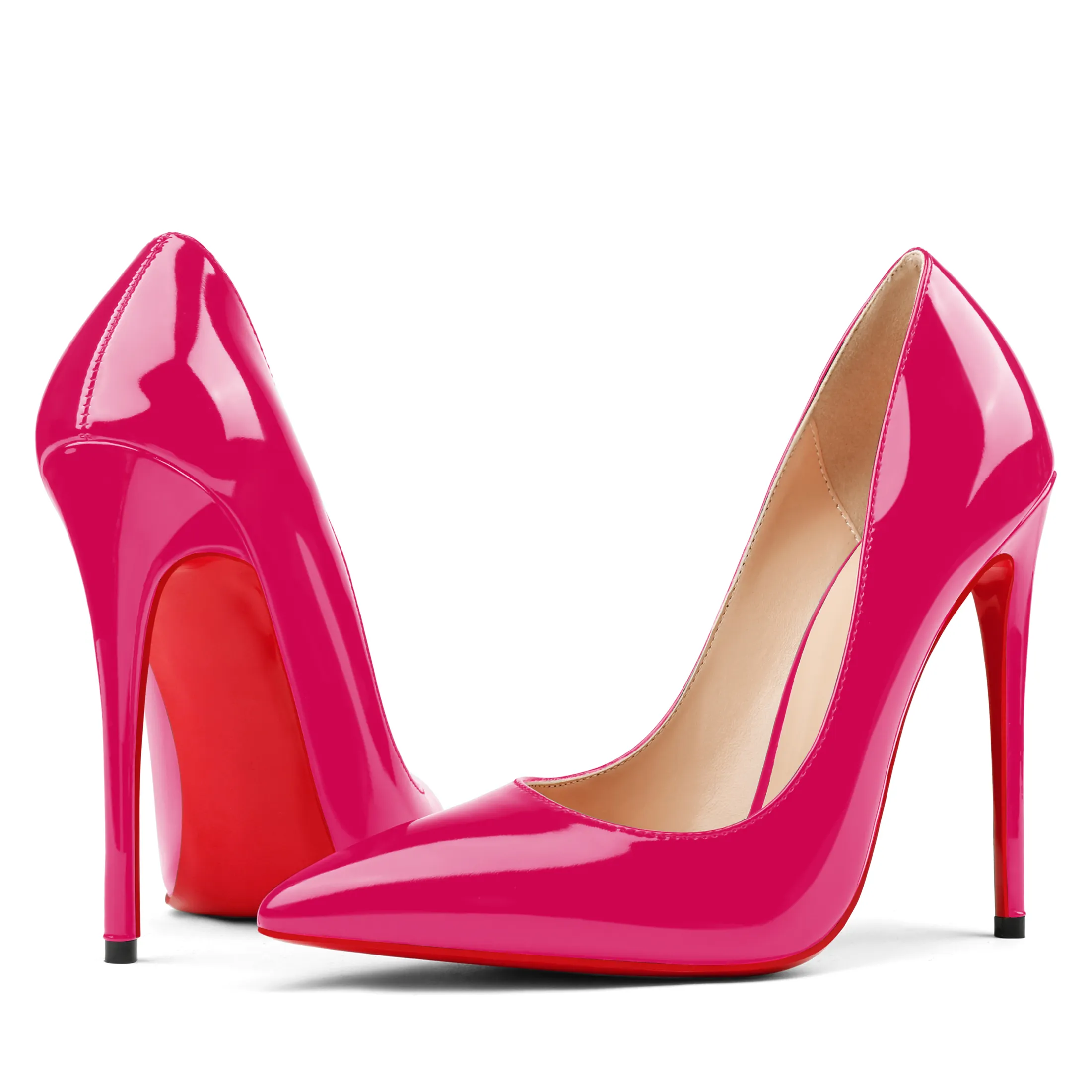 120mm Women's Party Daily Red Soles Patent Pumps-vocosishoes
