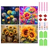 (4-Pack)Flower-Full Round Diamond Painting 30*30CM