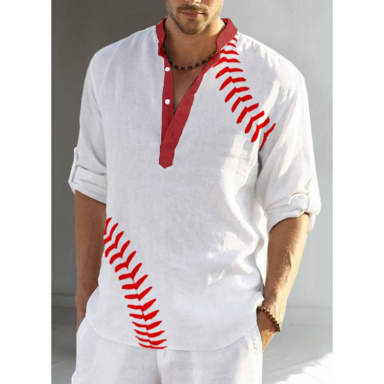  Men's Baseball Print Shirt socialshop