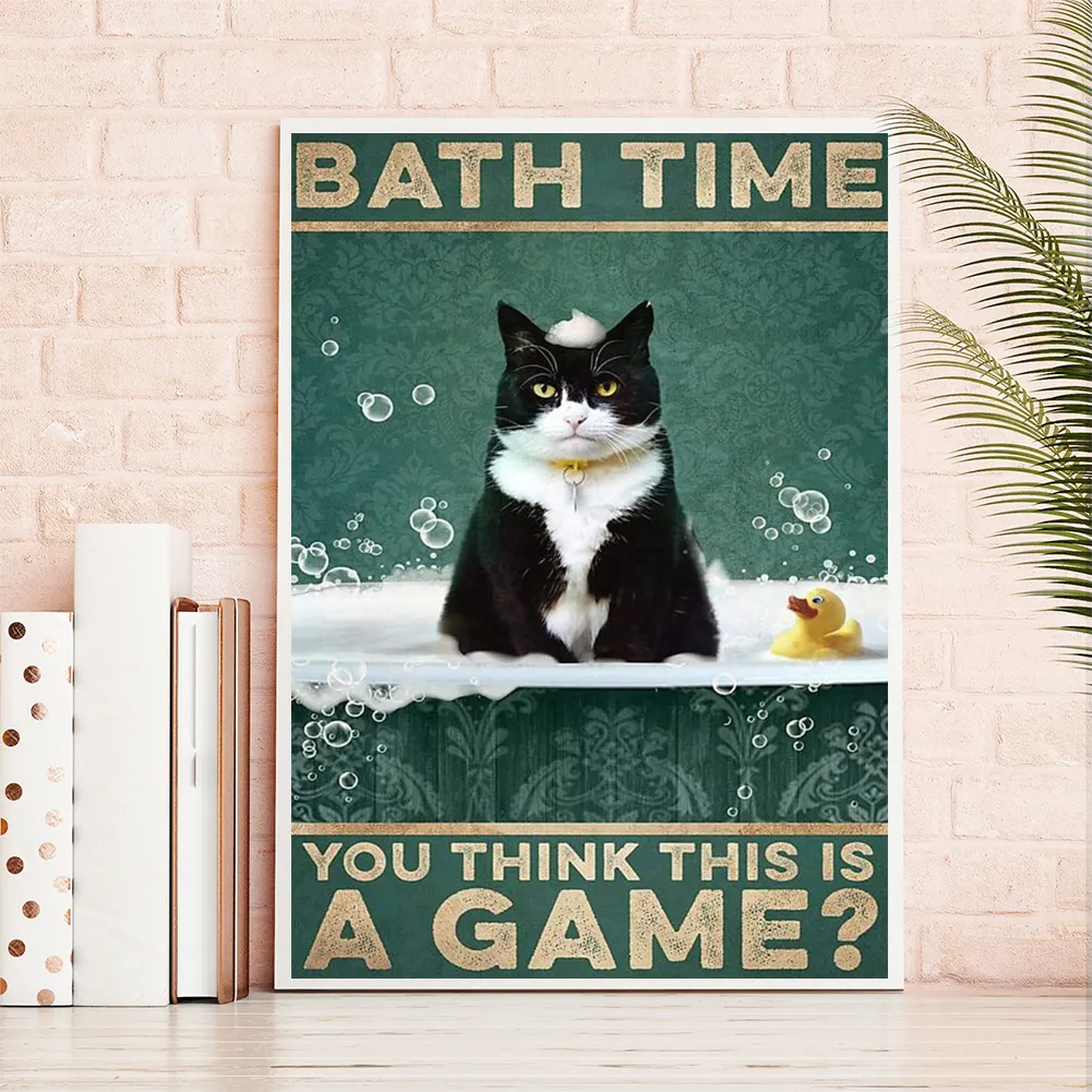 Full Round Diamond Painting 40*50cm - Cow Cat Poster