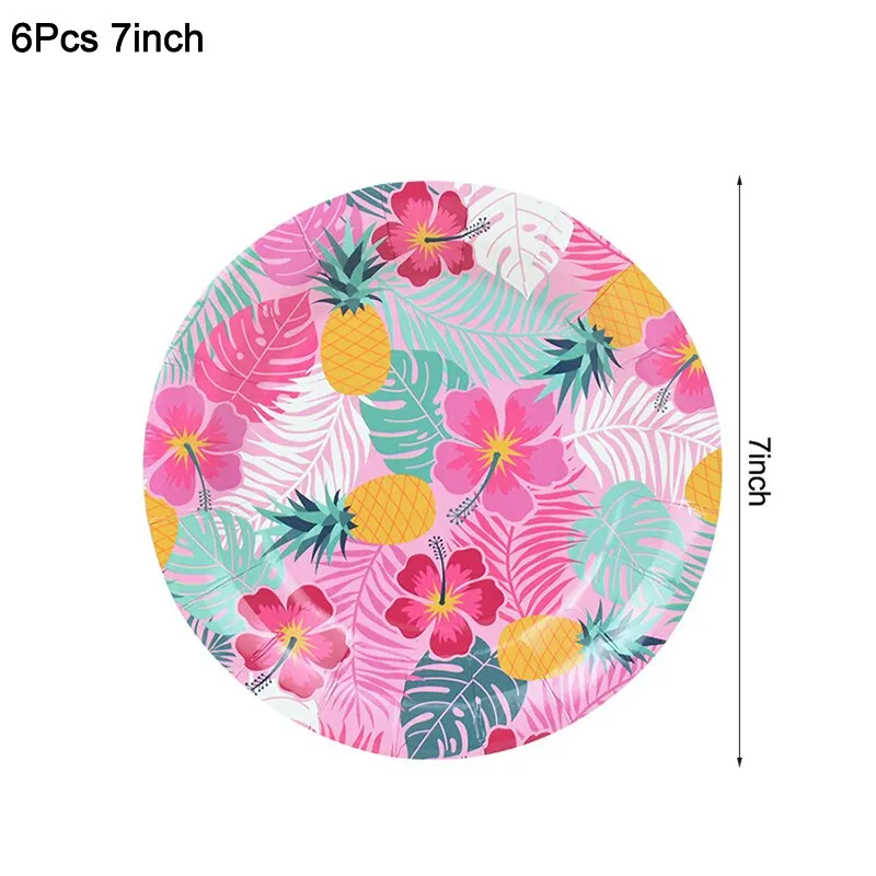 Hawaii Aloha Happy Birthday Banner Flamingo Hawaiian Tropical Party Decor Luau Summer Party Supplies Latex Balloons Cake Toppers