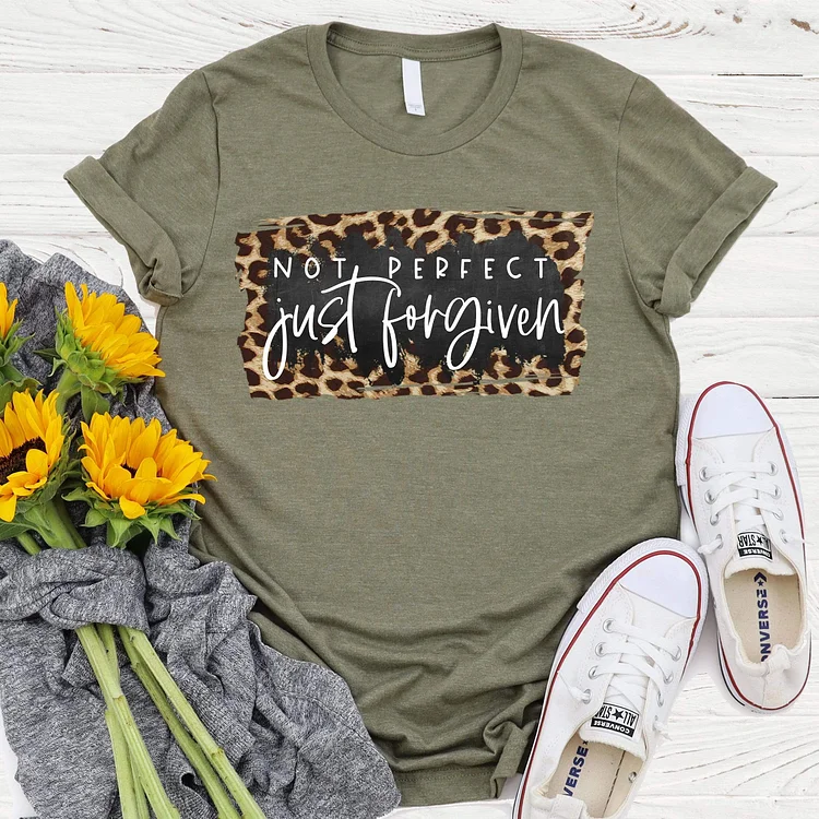 Not Perfect Just Forgiven Leopard Tee-Annaletters