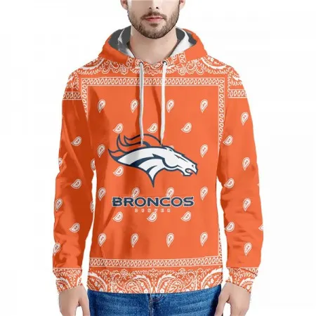Men's Denver Broncos Orange Pullover Hoodie K0LT