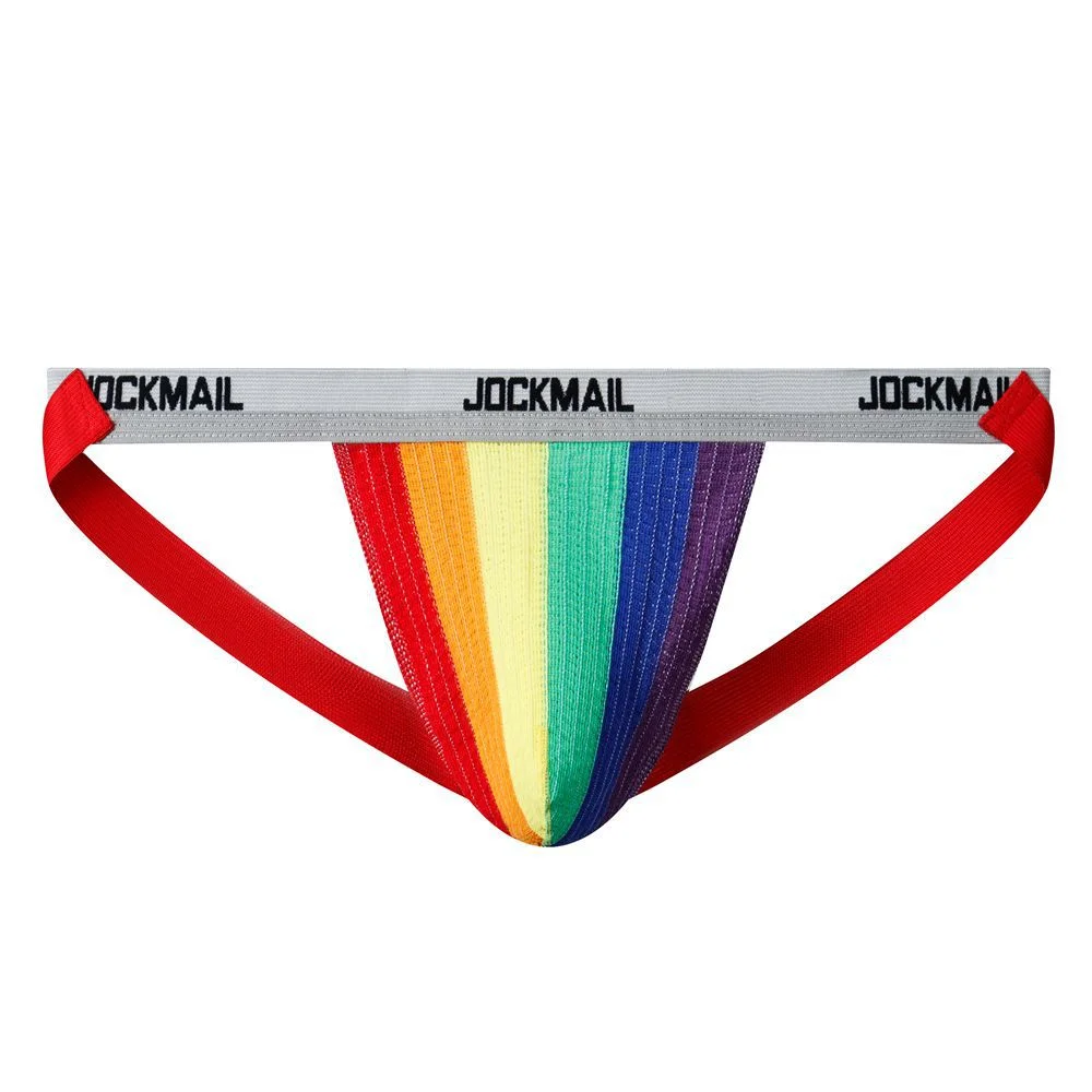 Jockmail Mens Jockstrap Athletic Supporter Underwear Gym Workout Strap Brief Men Thong 9604