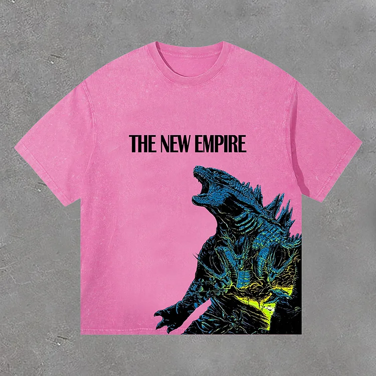 Fashionable Godzilla X Kong: The New Empire Graphics Acid Washed T-Shirt