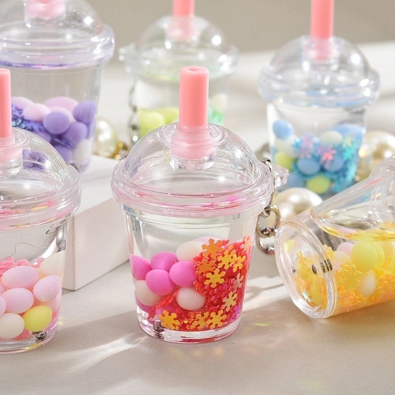 Cartoon Style Cute Cup Arylic Women’s Bag Pendant Keychain