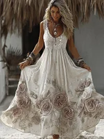 Women's Heavy-duty Floral Vintage Camisole Dress