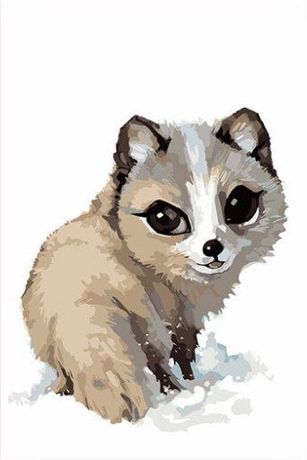 

Cute Wolf in Snow – Paint By Numbers - 40*50CM, 501 Original