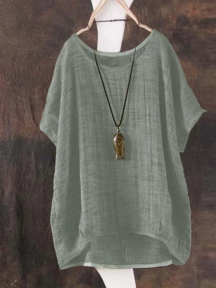 Women's Solid Color Short Round Neck Pullover Sun Protection Clothing