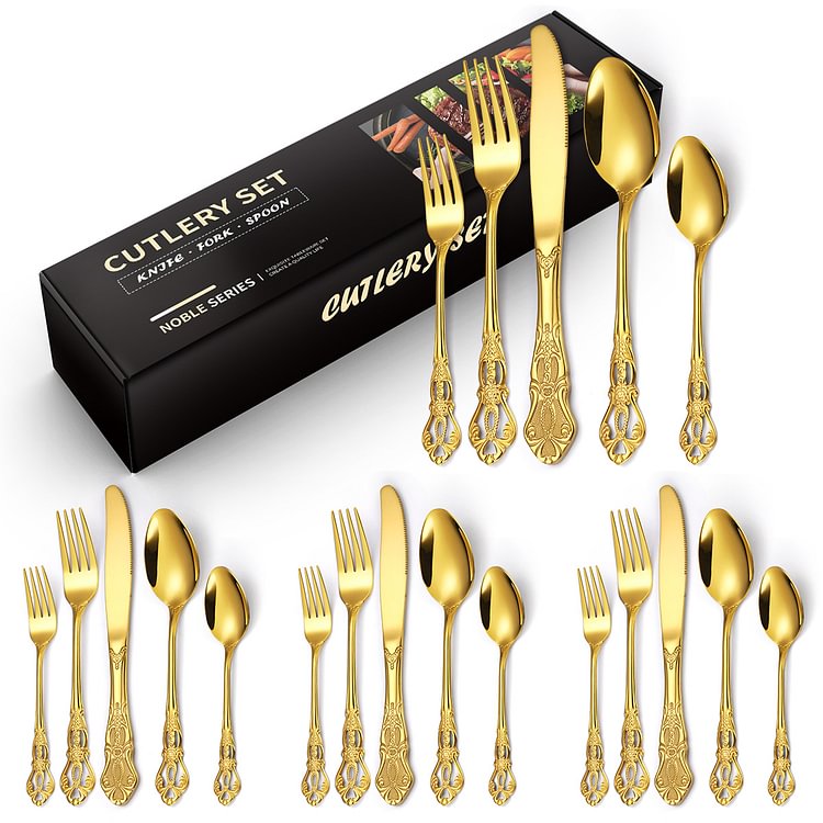 Antique Baroque Gold-plated Style Flatware