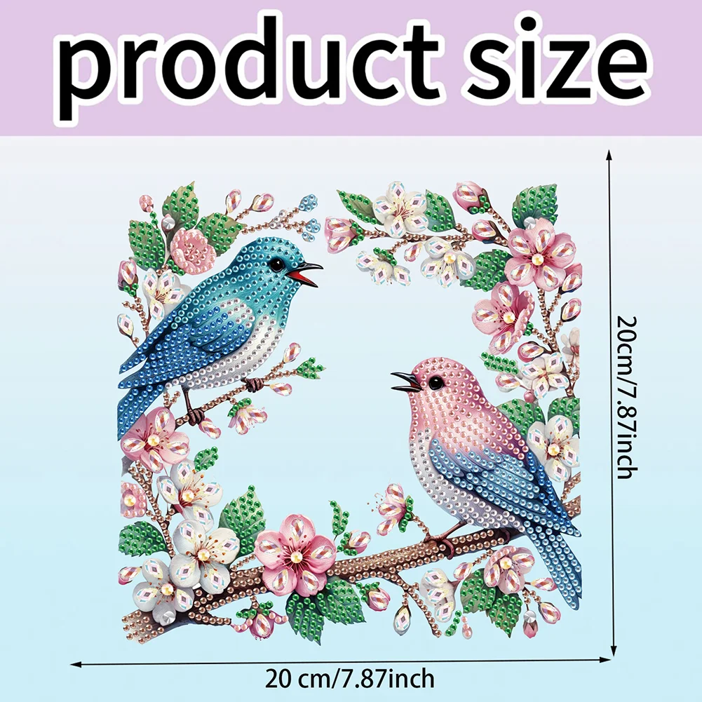 5D DIY Flower Bird Acrylic Special Shape Rhinestone Tabletop Photo Frame Kit