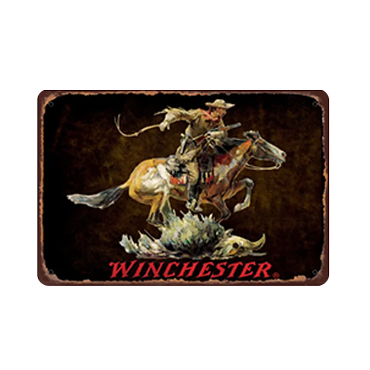 Cowboy occidental - enseigne en étain vintage - 7.9x11.8 & 11.8x15.7inch