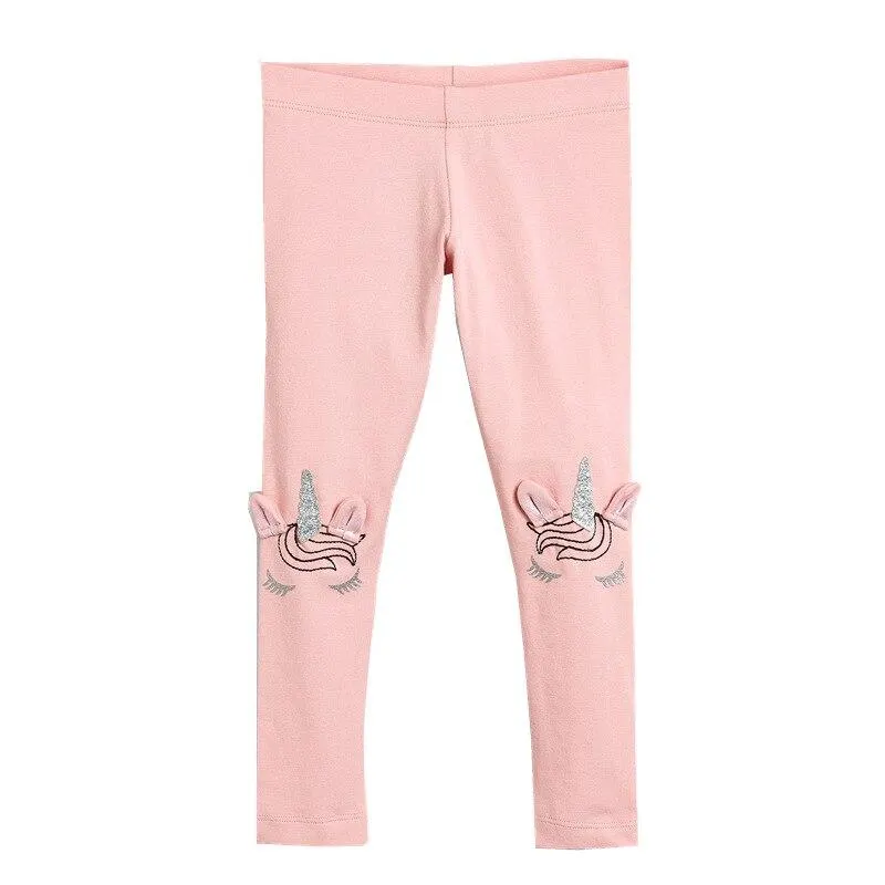Girls Leggings Unicorn Pants 100% Cotton Girls's Trousers Kids Pants Casual Print Cartoon Pattern Children Printing Leggings