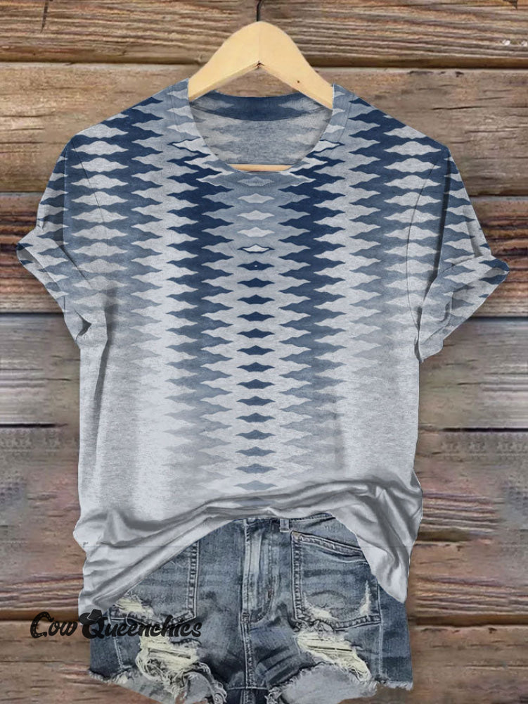 Vintage Western Art Print T-shirt Multicolor / S