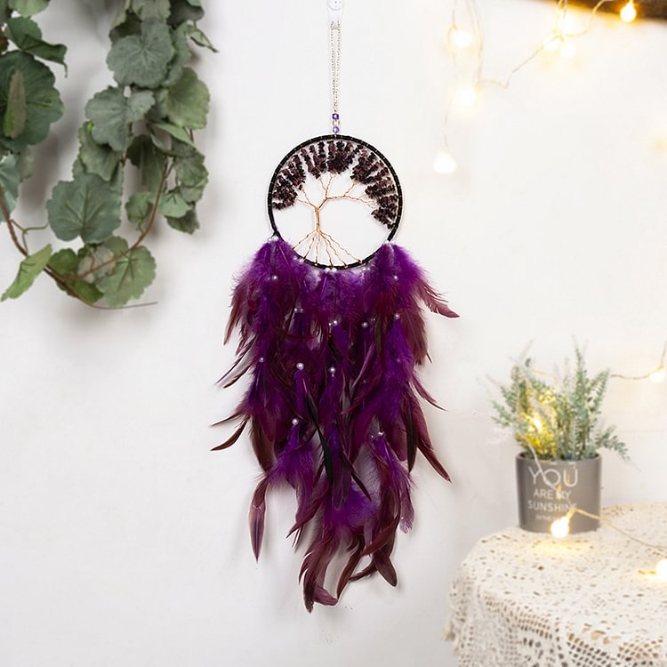Dark Purple Tree of Life Dream Catcher