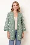Wholesale Cotton Cardigan, Floral Print Kimono, Women's Lightweight Jacket, SS2027 Fashion Trends, Mature Women Clothing Supplier