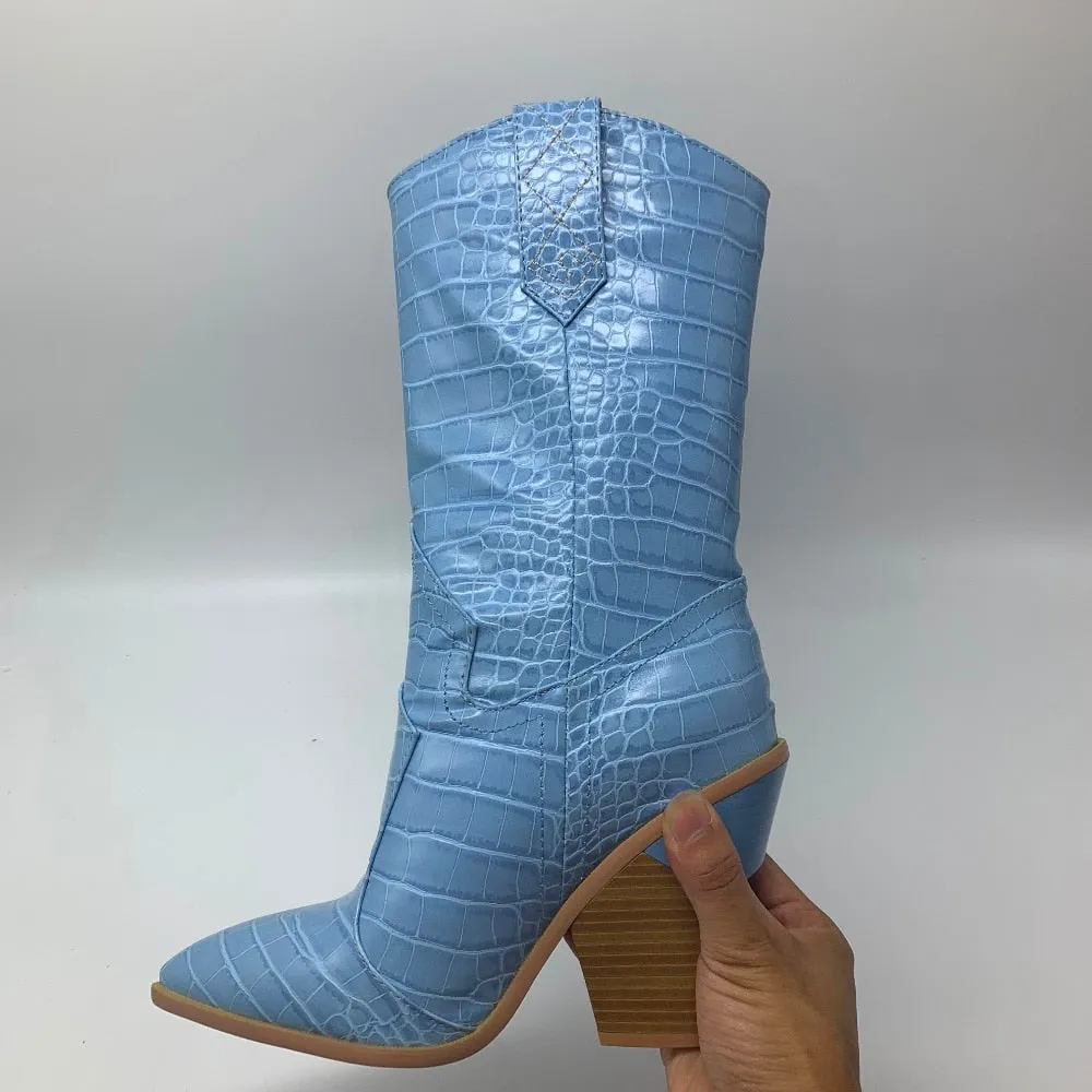NEMAONE Drop ship Brand women boots pointed toe wedges shoes autumn winter boots short ladies Western mid-calf boots for women