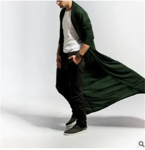 Uveng Uveng And Autumn Thin Men's Mature Long Slim Long Style Long Wind Jacket Casual Fashion Solid Color Men's Top