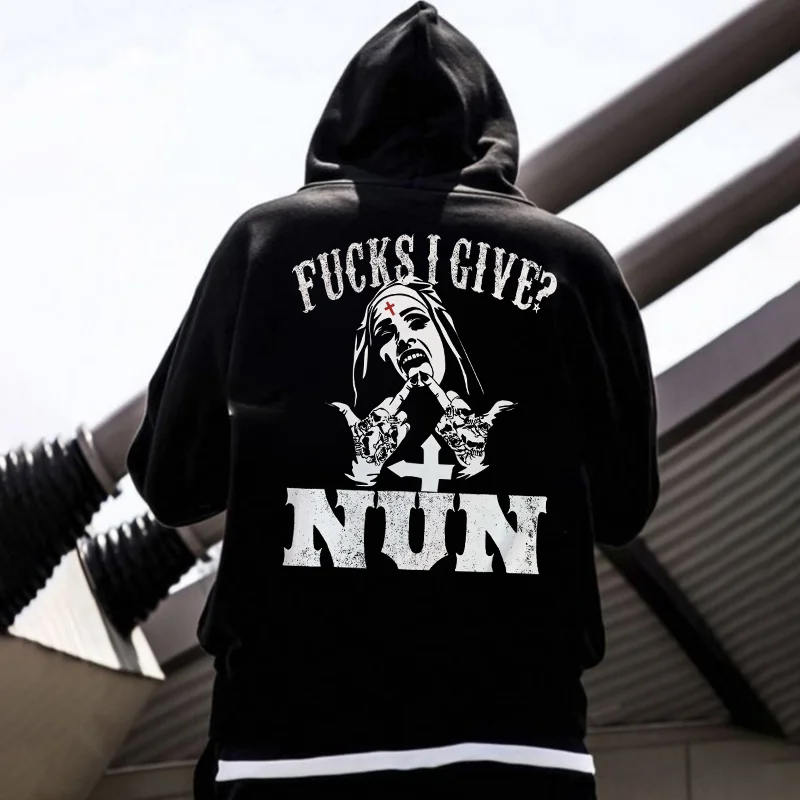 F**ks I Give Nun? Printed Men's Hoodie -  