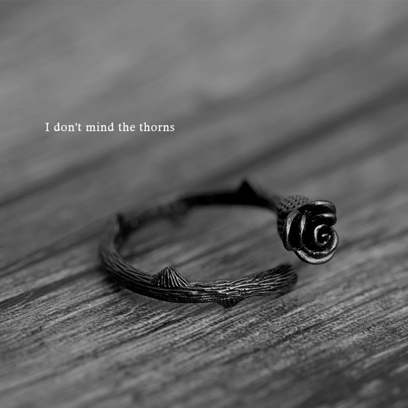 "I Don't Mind The Thorns" Valentine Rose Ring
