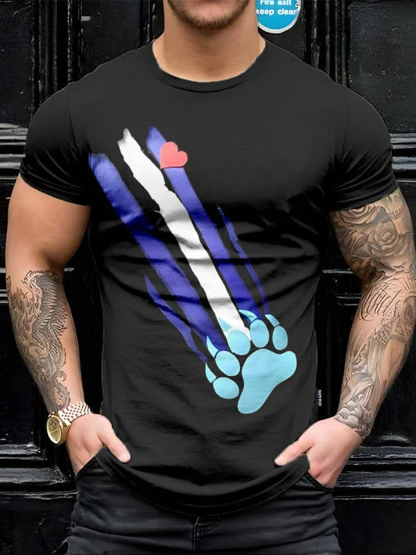 Men's LGBT Gay Leather Pride Bear Casual Print T-Shirt