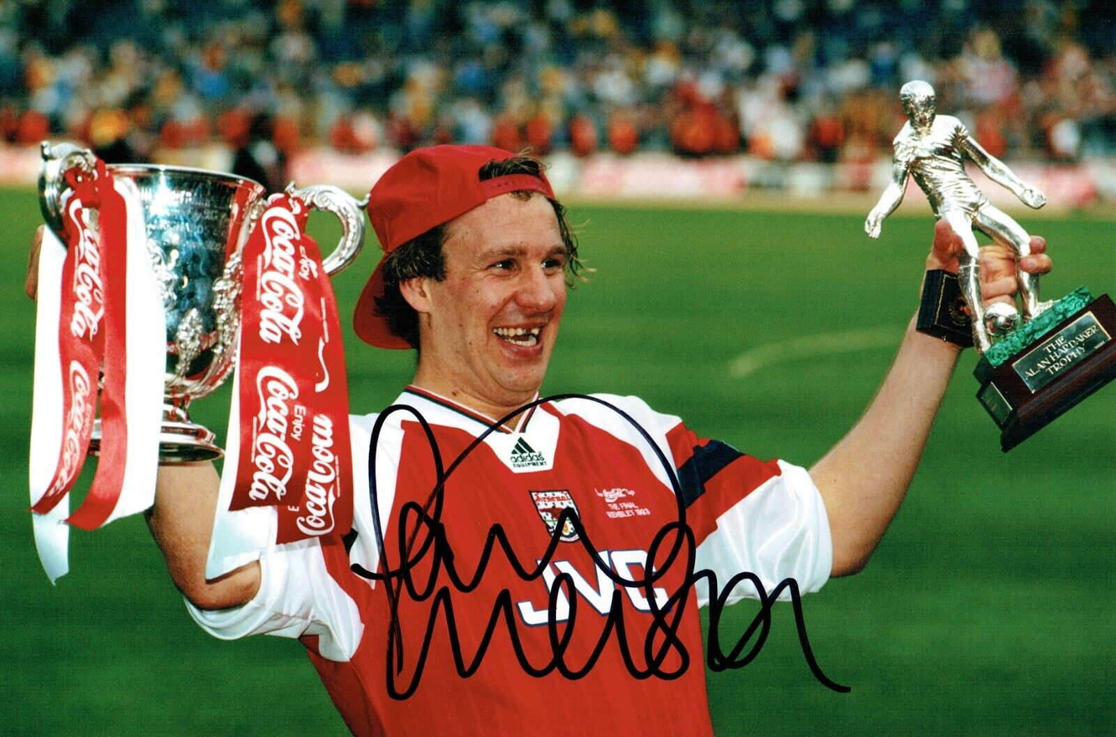 Paul MERSON SIGNED Autograph 12x8 Arsenal Cup Winning Photo Poster painting AFTAL RD COA