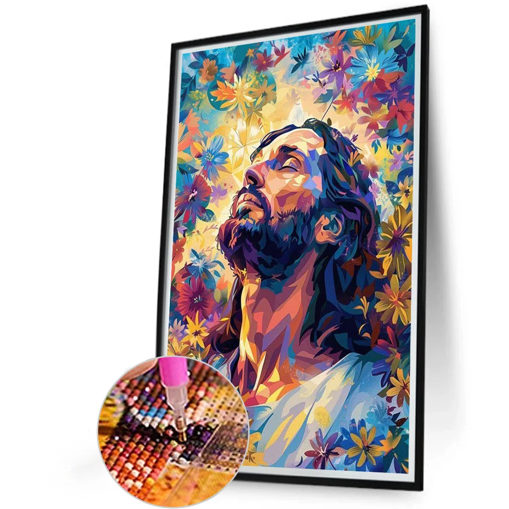 Diamond Painting - Full Round Drill - Flower Jesus(Canvas|40*60cm)