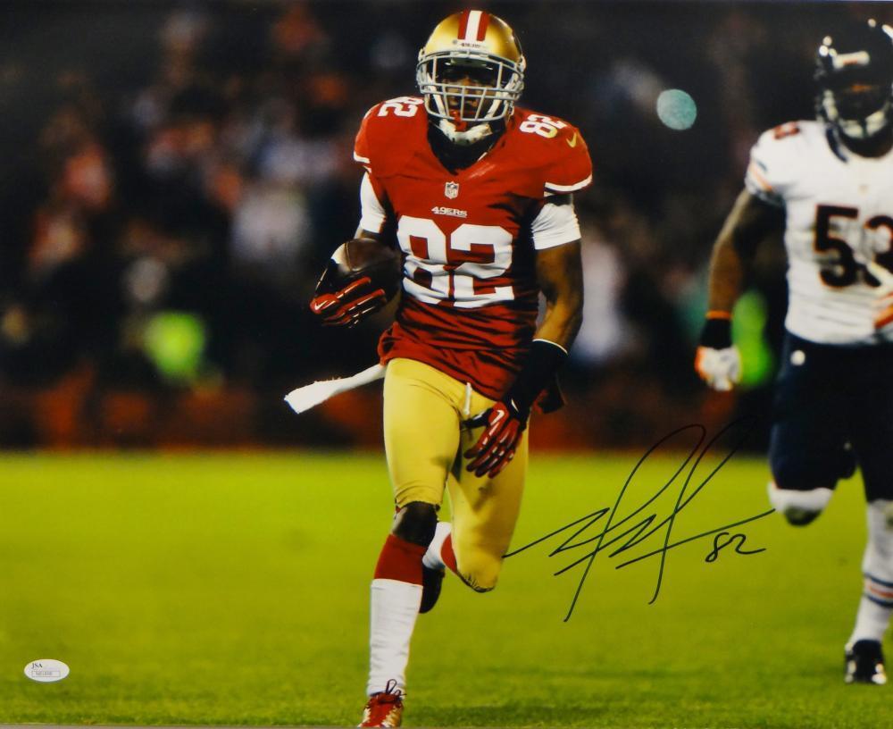 Mario Manningham Autographed 49ers 16x20 Horizontal Running Photo Poster painting- JSA Auth