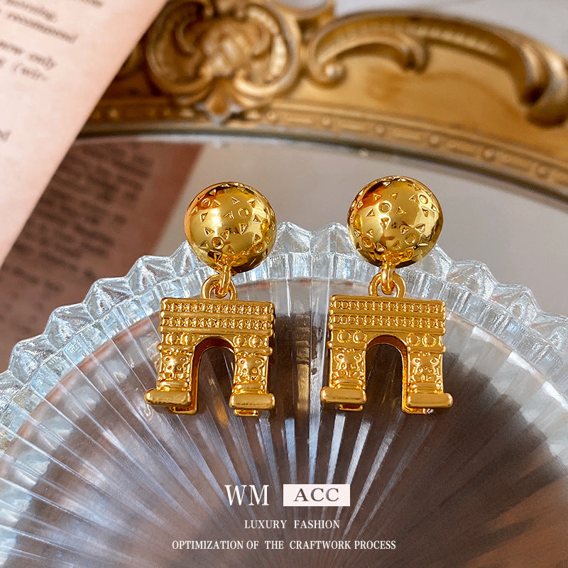 Medieval Round U-Shape Alloy Electroplating Earrings