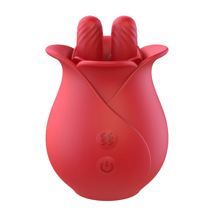Rose double head vibrator 10 frequency frequency conversion strong shock masturbator