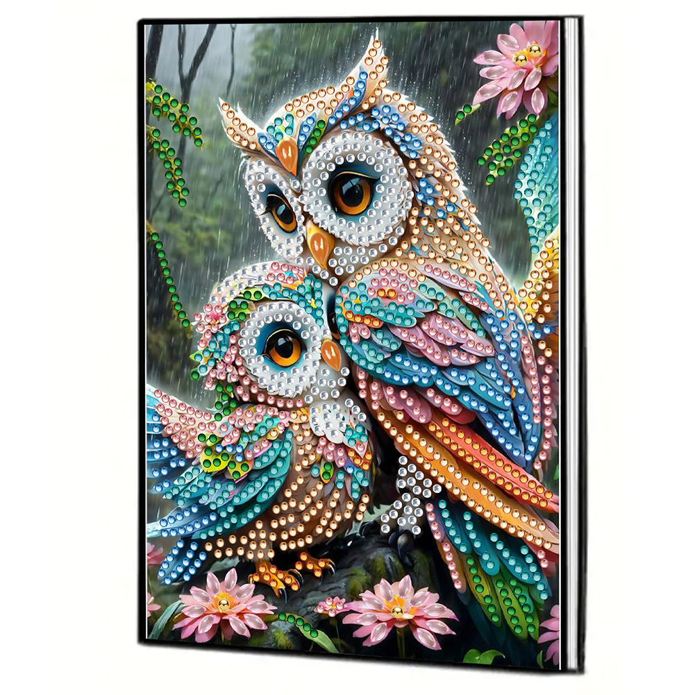 50 Pages A5 Special Shaped Owl 5D DDIY iamond Drawing Book Art Birthdays Gifts