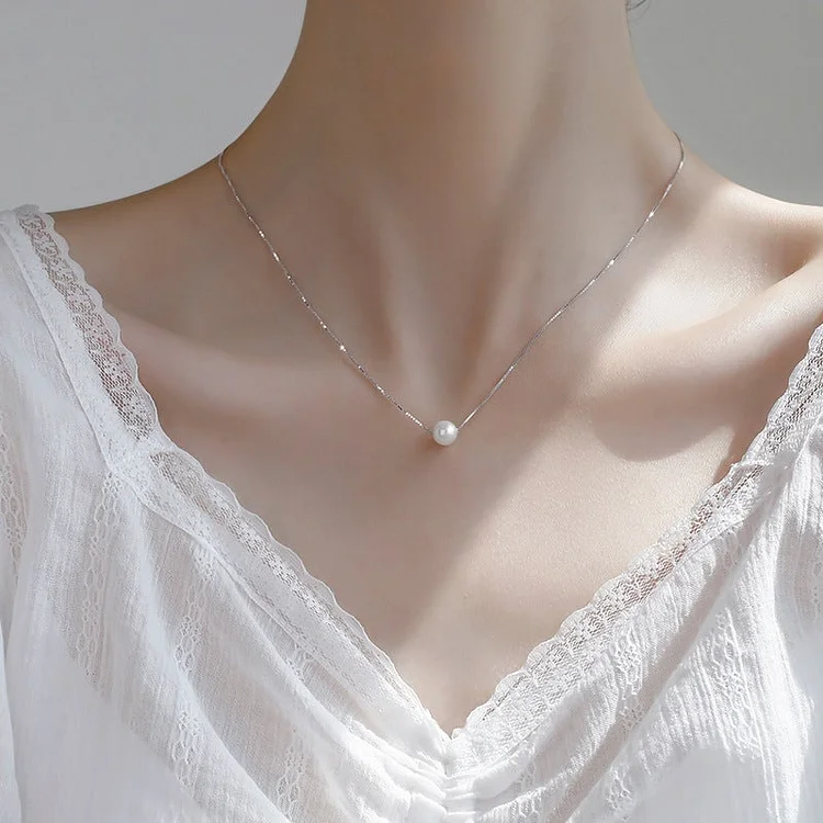 Tinyname® Women's Necklace Pearly Clavicle Necklace