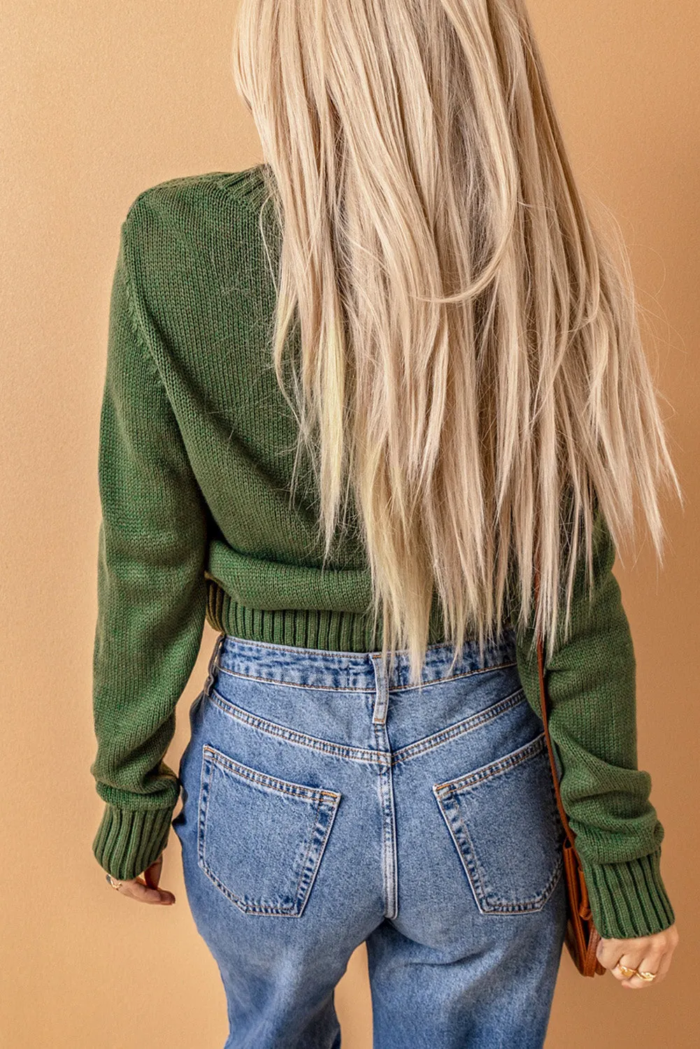 Woven Right Mixed Knit Button Down Cardigan with Pockets