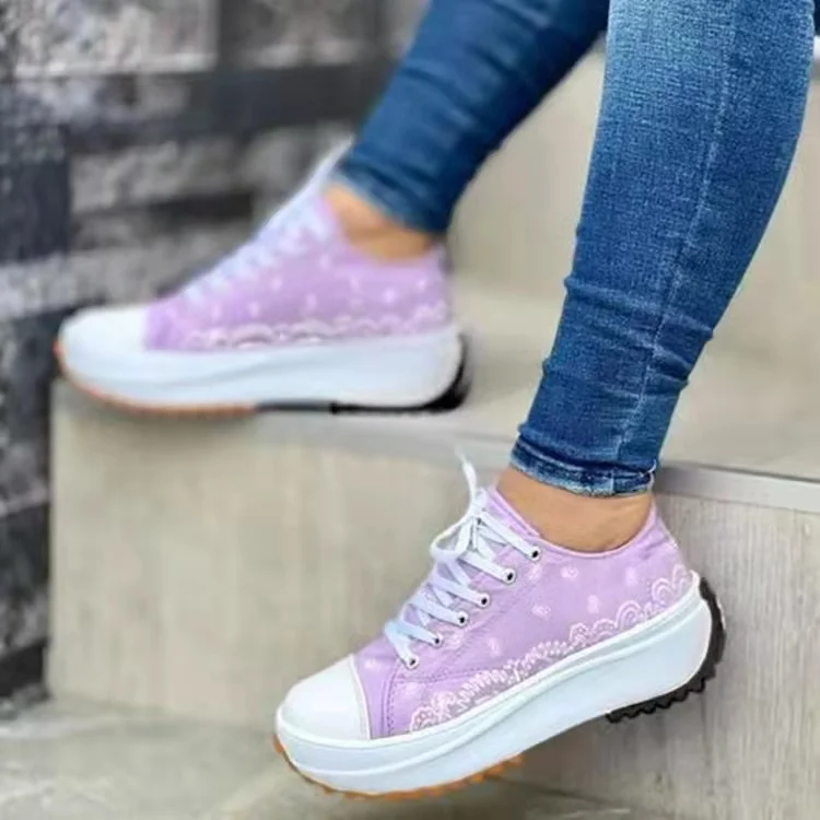 Qengg Women's Canvas Shoes 2022 New Canvas Shoes Fashionable Breathable High-top Casual Women's Shoes Thick-soled Lace-up Shoes