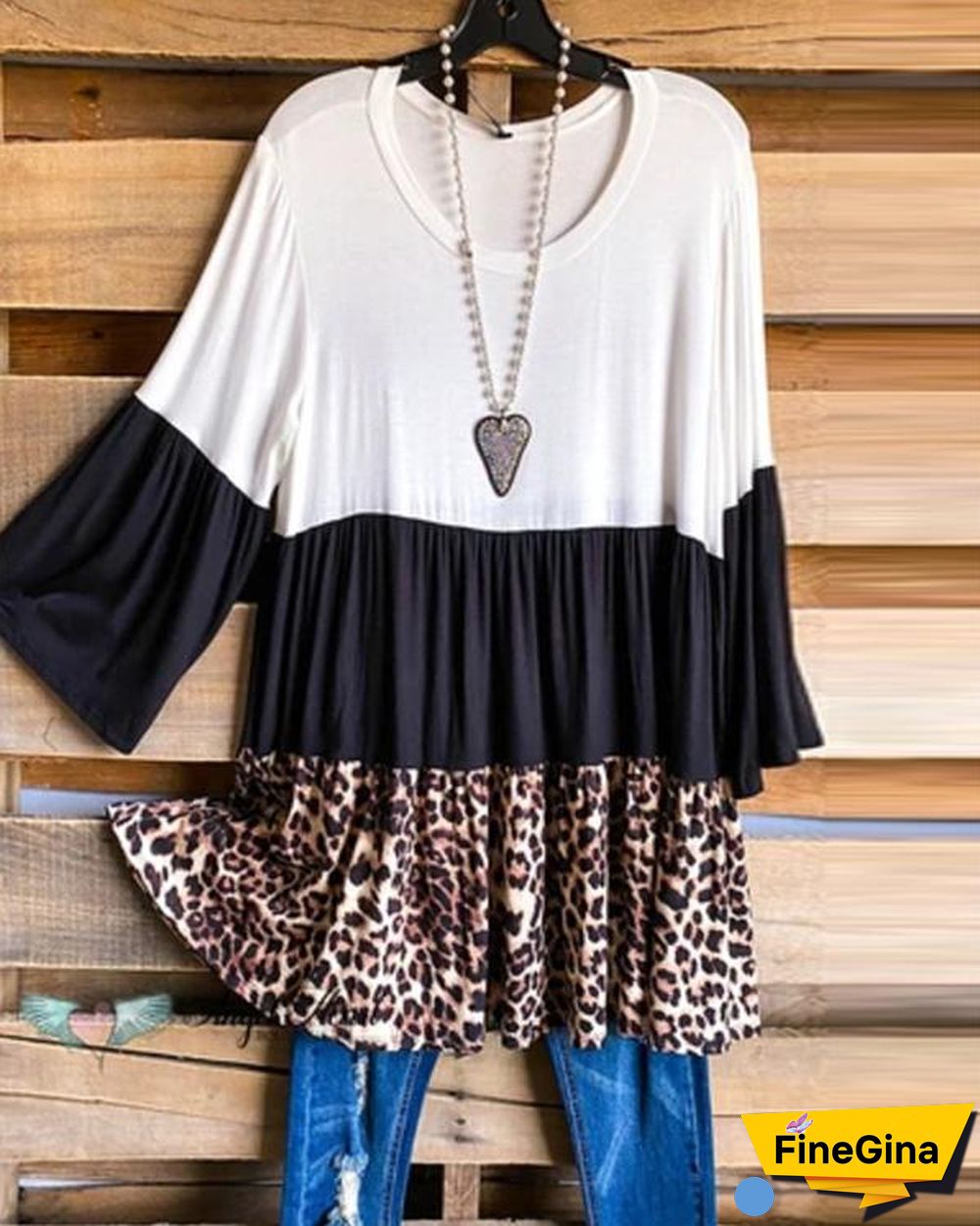 Women Print Long Sleeve Loose Casual Blouses