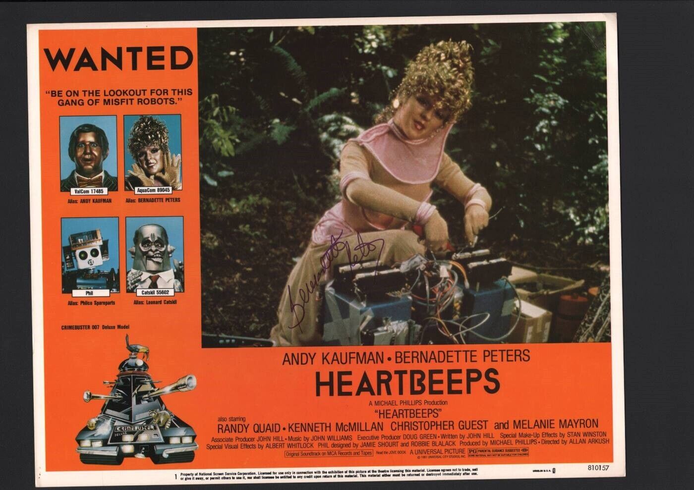 Bernadette Peters - Signed Autograph Lobby Card - Heartbeeps