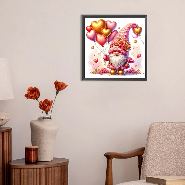 Diamond Painting - Full Round - Valentines Day Gnome(30*30cm)-1117916.05