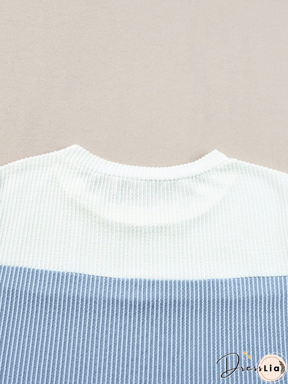 Versatile Colorblock Ribbed Knit Tee