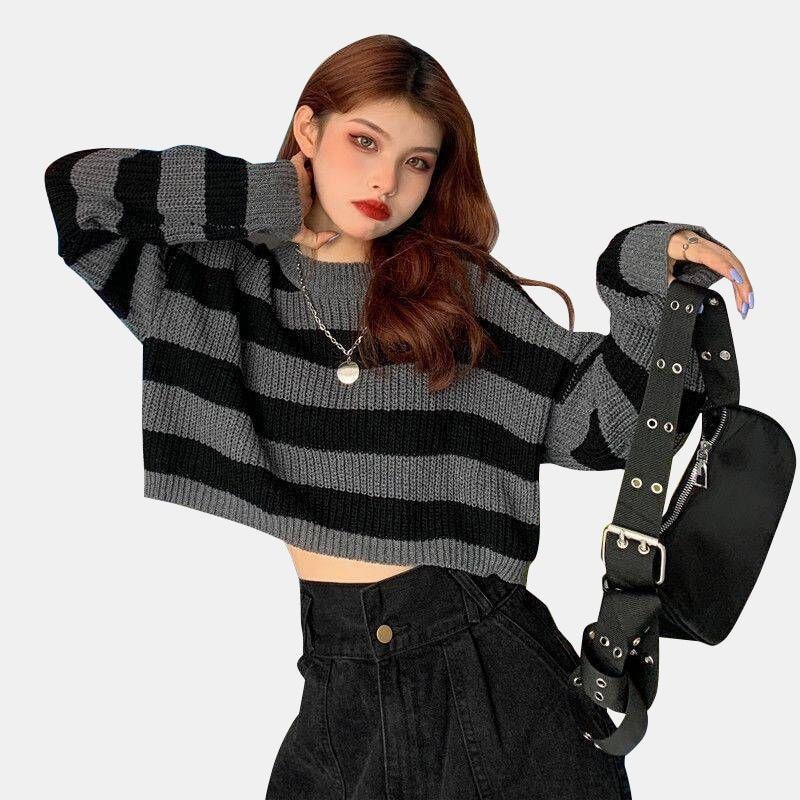 Black&Gray Striped Sweater