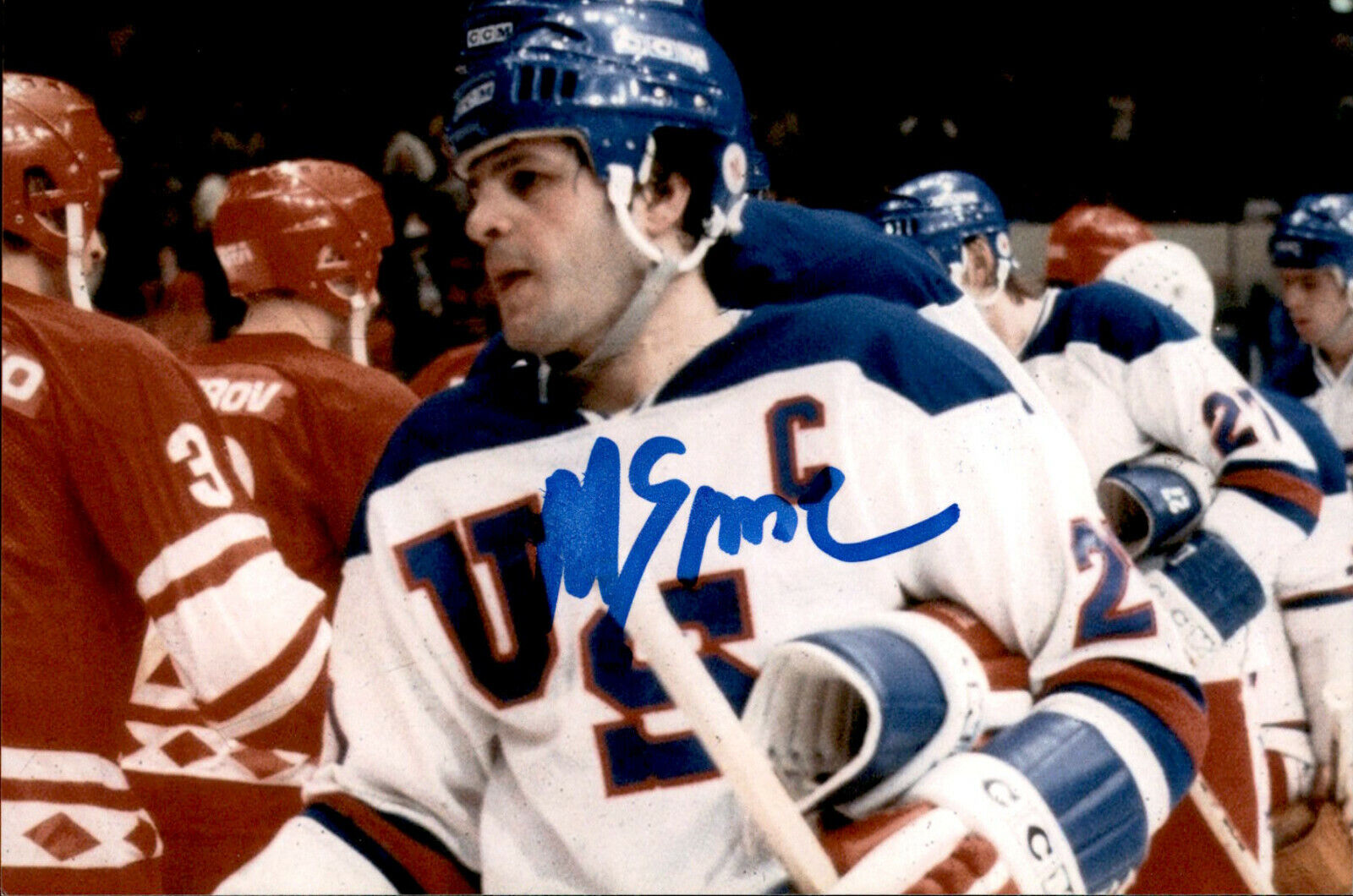 Mike Eruzione SIGNED autographed 4x6 Photo Poster painting 1980 TEAM USA MIRACLE ON ICE