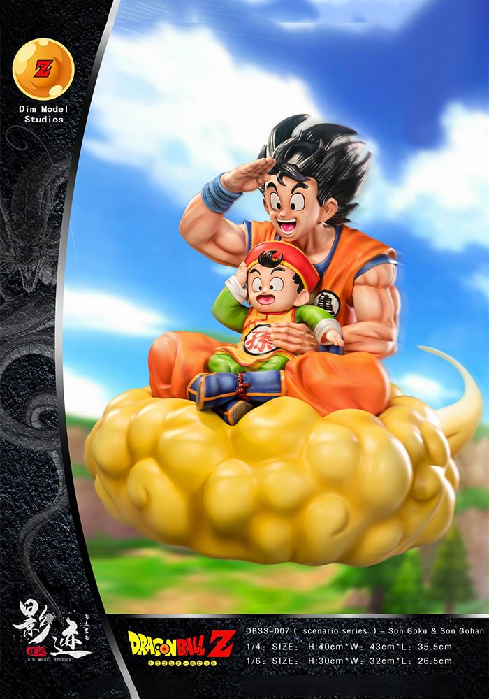 1/4 & 1/6 Scale Somersault Cloud Son Goku & Son Gohan - Dragon Ball Resin Statue - D-M Studios [Pre-Order]-shopify