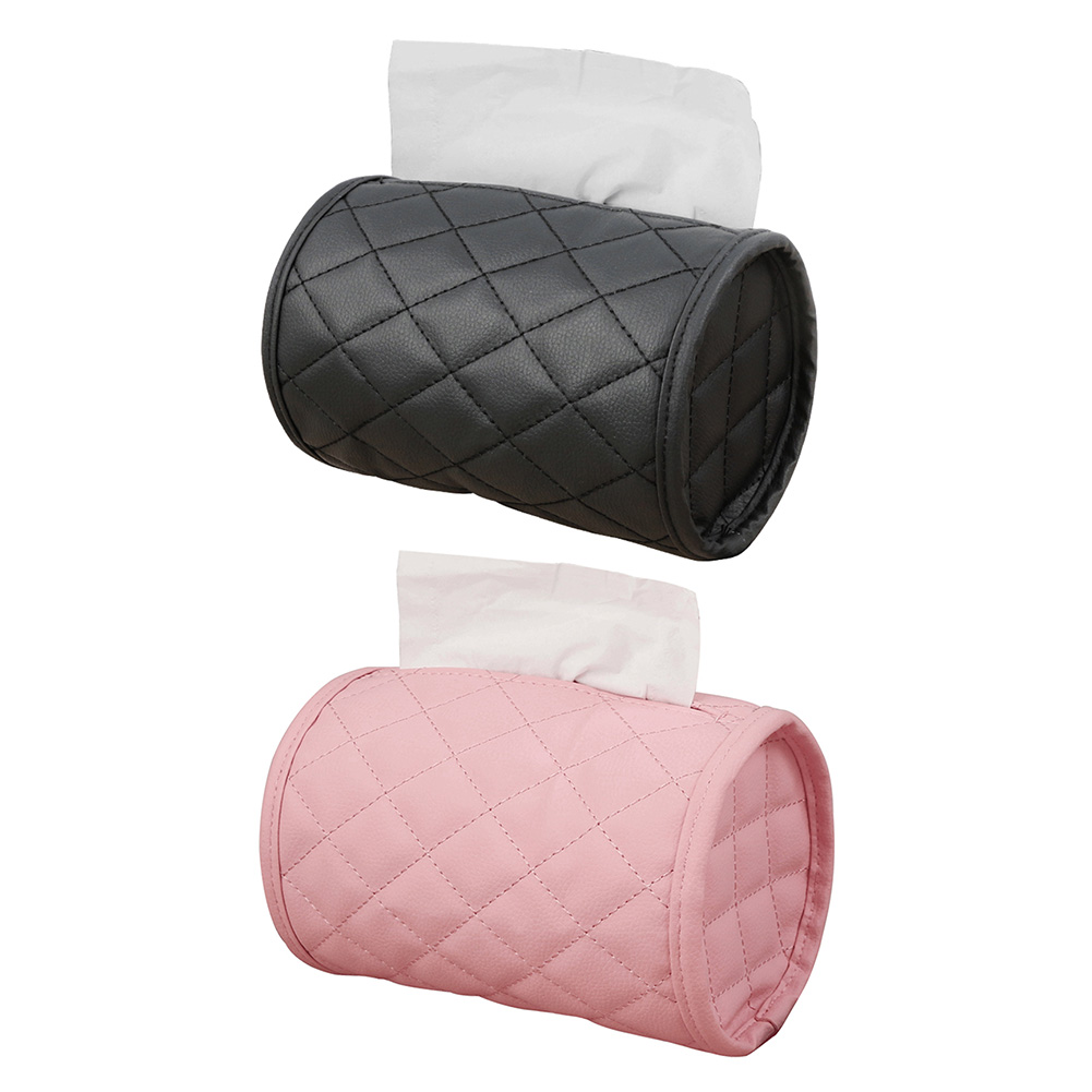 

Car Tissue Box Cover PU Leather Headrest Console Armrest Tissue Box Holder, Pink, 501 Original